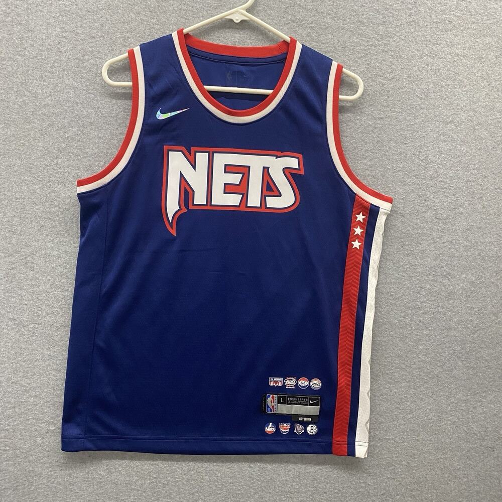Nike Brooklyn Nets City Edition NBA Jersey Men’s Large Blue 75th Anniversary